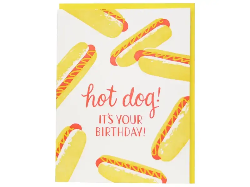 Smudge Ink Hot Dogs Birthday Card