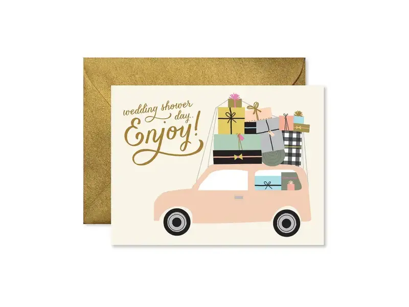 Ginger P. Designs Bridal Shower Car Greeting Card