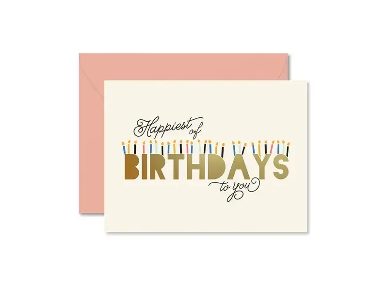 Ginger P. Designs Happiest of Birthdays Coral Greeting Card
