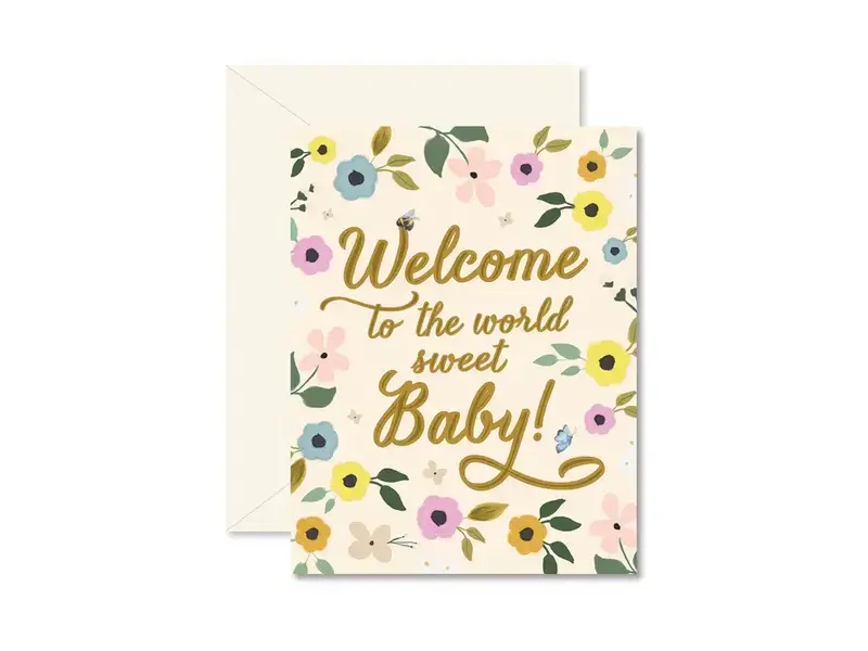 Ginger P. Designs Welcome Sweet Baby Greeting Card