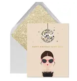 Ginger P. Designs Disco Party Girl Birthday Greeting Card