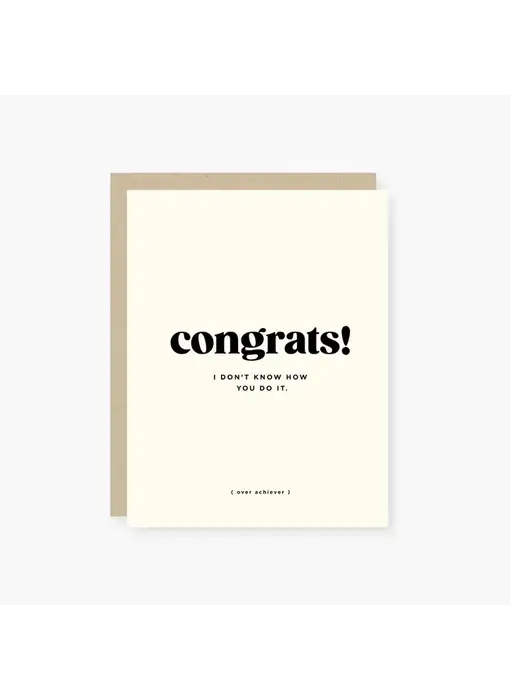 Congrats Over Achiever Congratulations Card