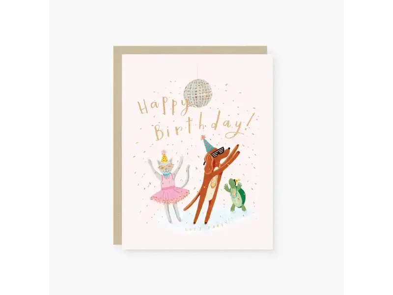 2021 Co. Disco Ball Party Animals Kids Birthday Card