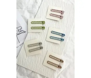 Wavy Muted Colored Hair Clips Assorted