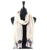 pretty persuasions Rio Party Scarf W/Tassels Cream