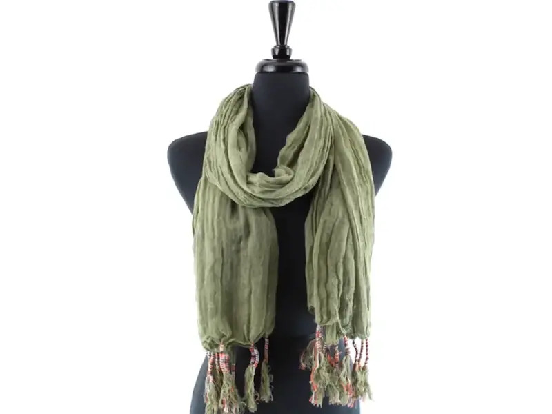 pretty persuasions Rio Party Scarf W/Tassels Olive