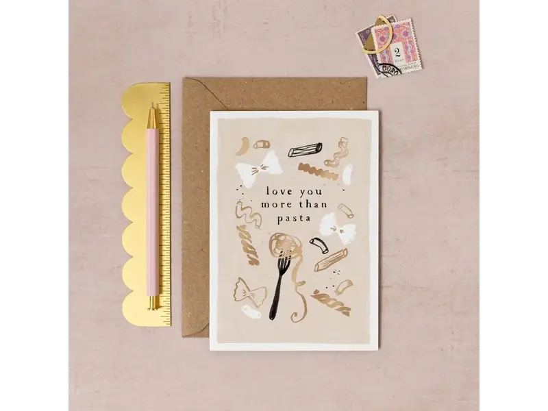 Sister Paper Co. Love You More Than Pasta Love Card