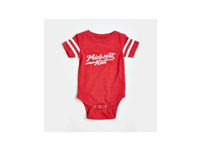 Orchard Street Apparel Midwest Kid Heather Red Onesie 6-12 months