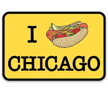 Chicago Hot Dog Die Cut Sticker