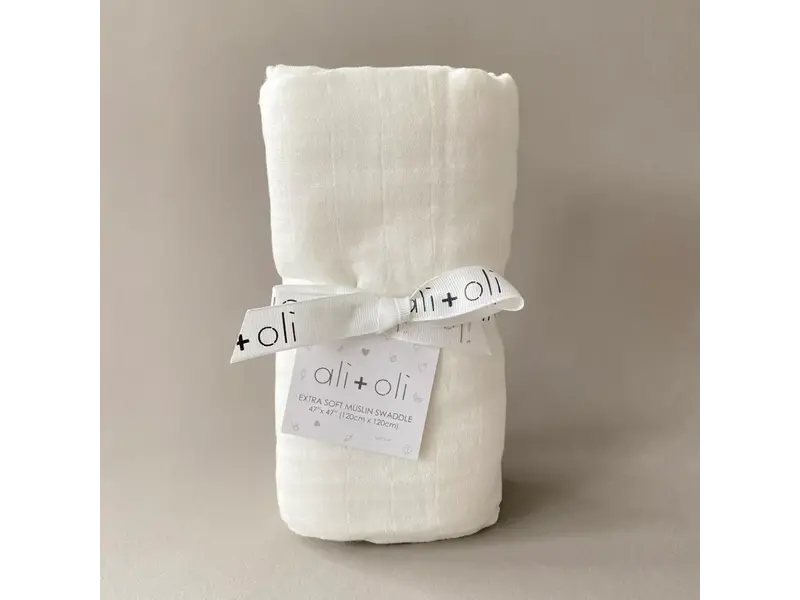 Ali + Oli Muslin Swaddle Blanket (Pure White)