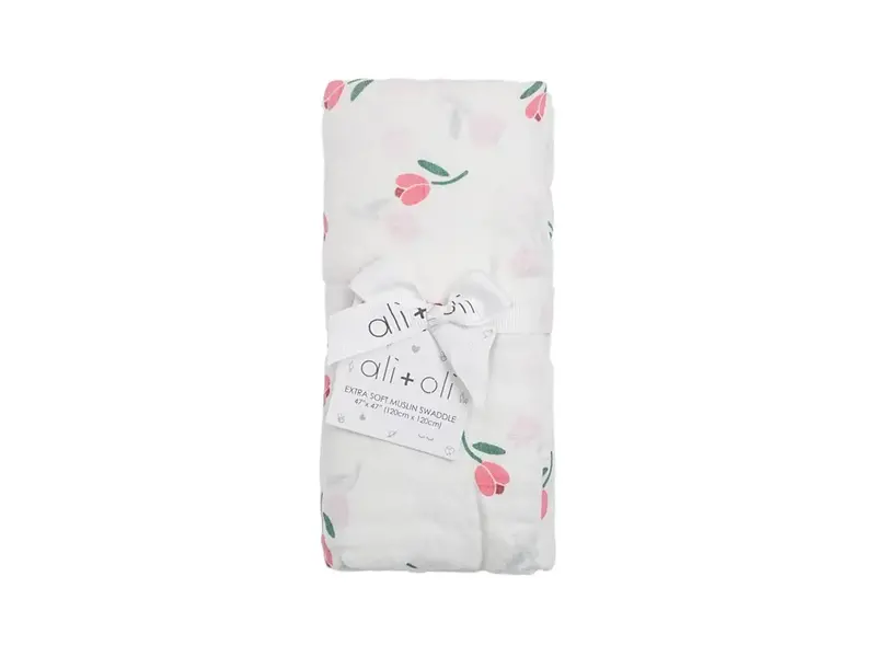 Ali + Oli Muslin Swaddle Blanket (Tulip)