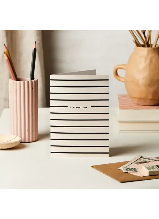 Stripe Birthday Love Greeting Card