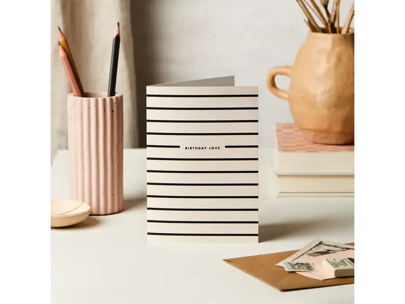 Katie Leamon Stripe Birthday Love Greeting Card