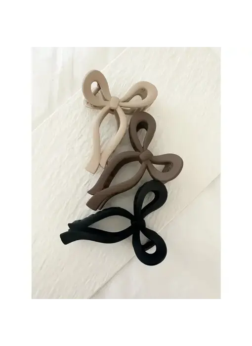 Assorted Matte Ribbon Tie Hair Claws - Basho