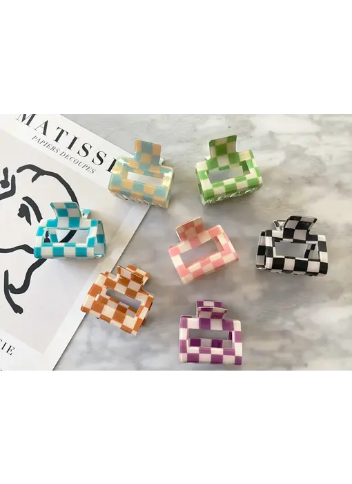 Camila Checkered 2-Inch Hair Clips