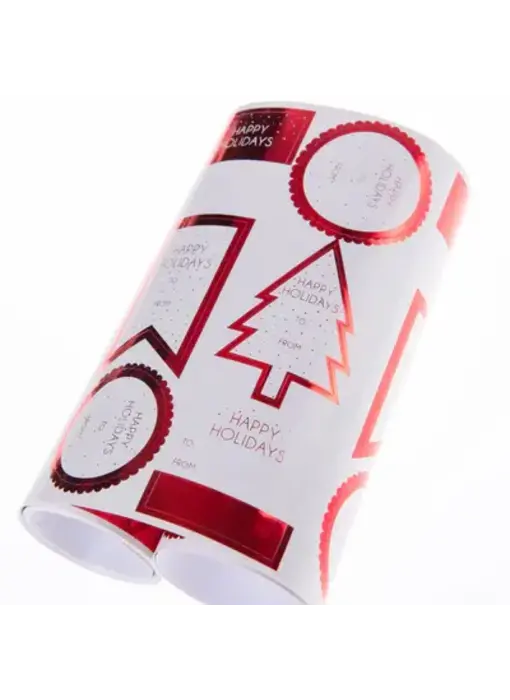 Classic Red Foil Holiday Gift  Labels Roll