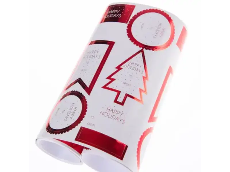 Graphique De France Classic Red Foil Holiday Gift  Labels Roll