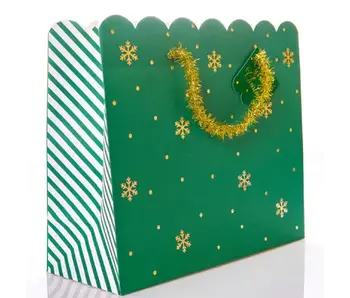 Snowflake Large Holiday  Gift Bag Set - Green