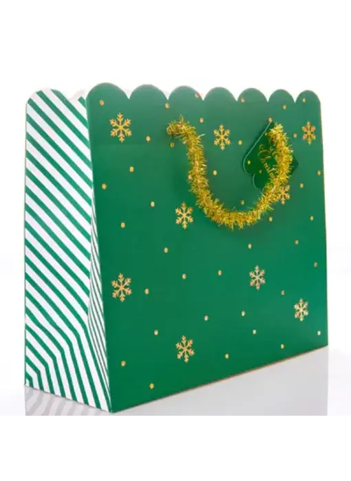 Snowflake Large Holiday  Gift Bag Set - Green
