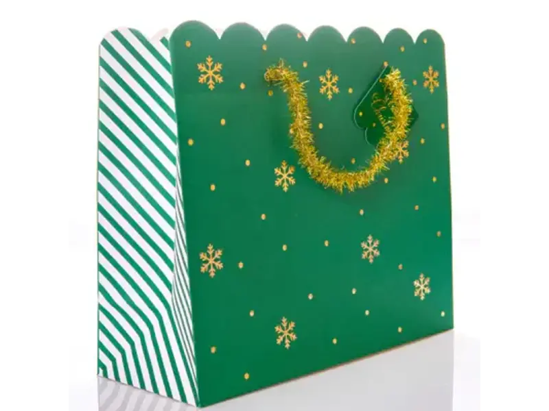 Graphique De France Snowflake Large Holiday  Gift Bag Set - Green
