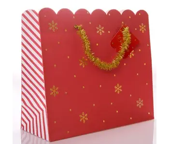 Snowflake Large Holiday  Gift Bag Set - Red