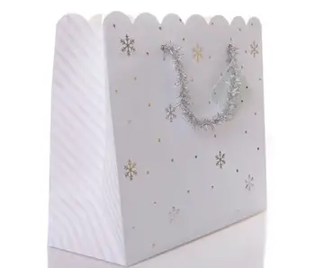 Snowflake Large Holiday  Gift Bag Set - White