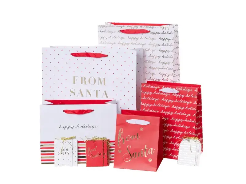 Graphique De France Classic Holiday Large Portrait Gift Bag