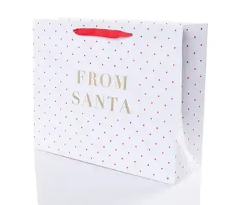 Classic Holiday Large Landscape "From Santa" White Gift Bag