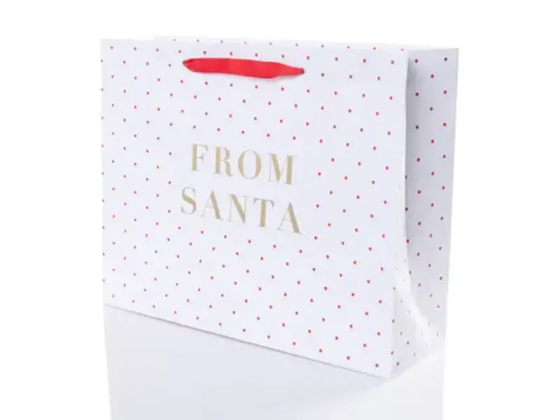 Graphique De France Classic Holiday Large Landscape "From Santa" White Gift Bag