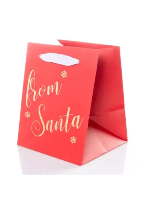 Classic Holiday Small Portrait "From Santa" Red Gift Bag