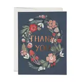 Red Cap Cards Forest Blue Thank You Greeting Card