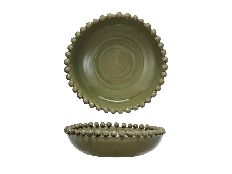 Creative Co-OP Decorative Handmade Terra-cotta Bowl w/ Hobnail Edge