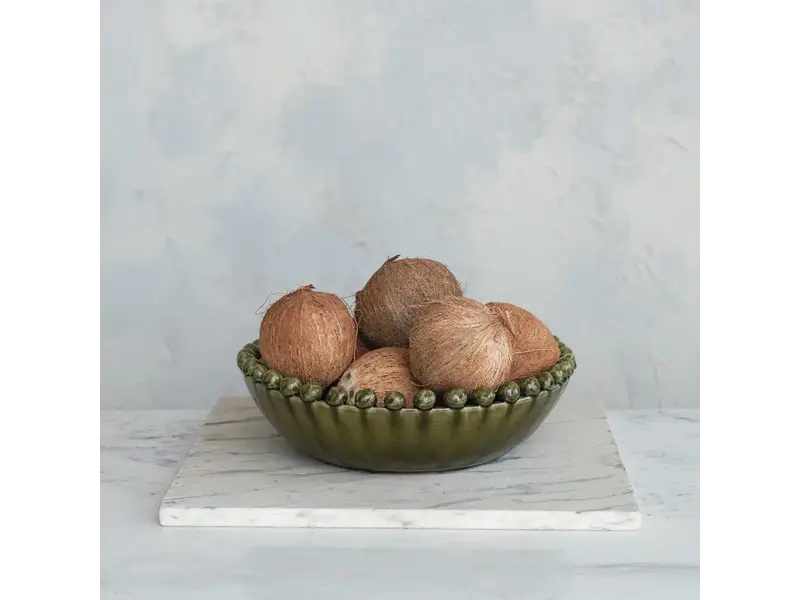 Creative Co-OP Decorative Handmade Terra-cotta Bowl w/ Hobnail Edge