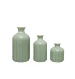 Creative Co-OP Embossed Stoneware Vase, Medium