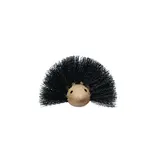 Creative Co-OP Wood & Plastic Hedgehog Shaped Brush, Black & Natural