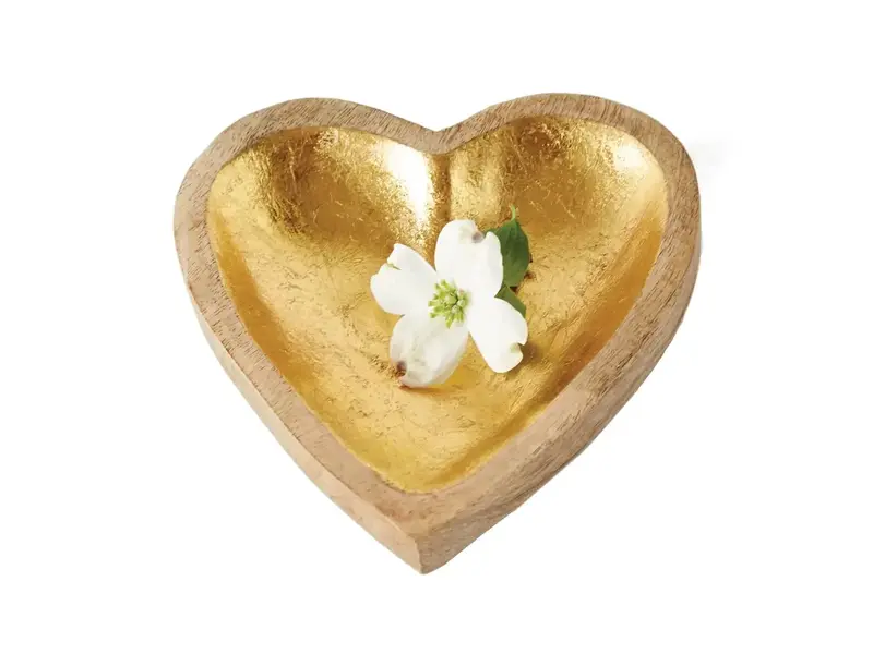 Creative Co-OP Decorative Mango Wood Heart Bowl