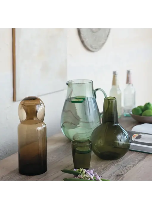 16 oz. Glass Carafe w/ 12 oz. Drinking Glass, Amber Color