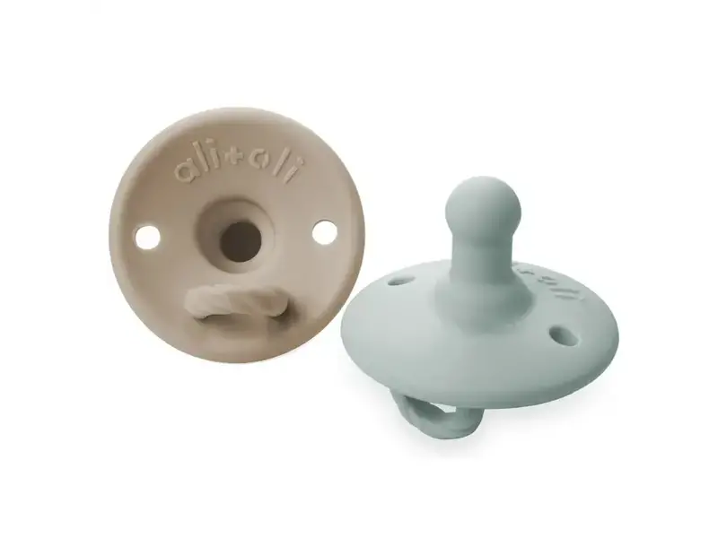 Ali + Oli Pacifier Set Round (Taupe & Mist)