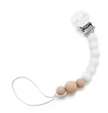 Ali + Oli Silicone Pacifier Clip (White Wood)