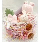 Ali + Oli Baby Teething Toy Rattle Wood Ring Crochet (Bunny)