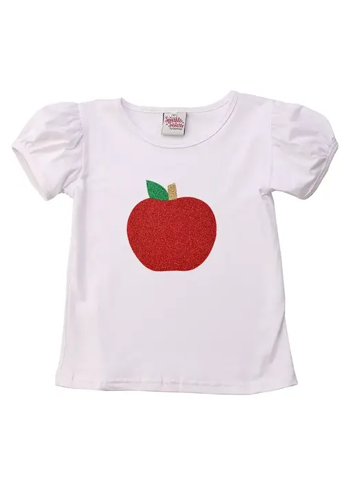 Apple Puff Sleeve Shirt white 4T