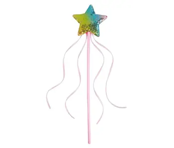 Rainbow Sequin Star Wand