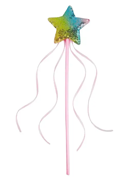 Rainbow Sequin Star Wand