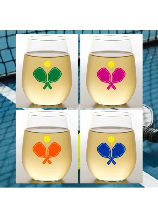 Pickleball Unbreakable Tritan Plastic Wine Glasses - Orange