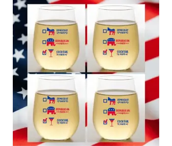 Vote Cocktail Party Unbreakable Tritan Plastic Wine Glasses