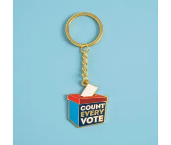 Count Every Vote Keychain - Hard Enamel