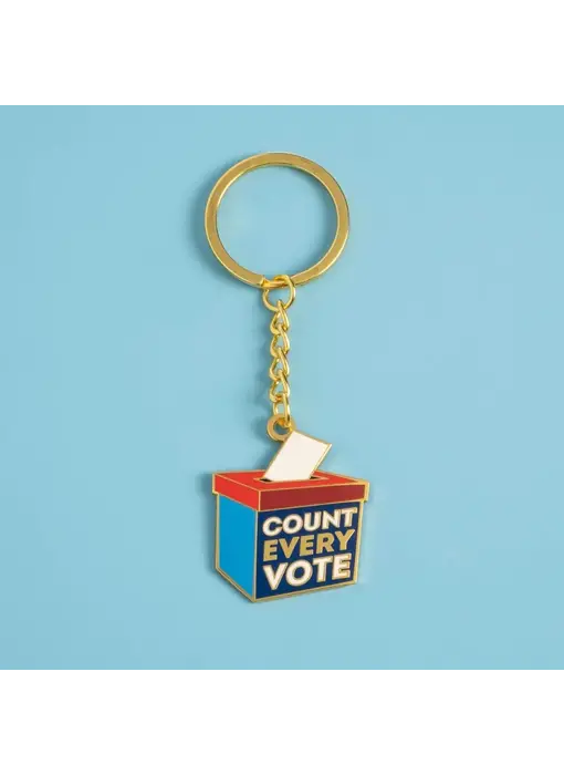 Count Every Vote Keychain - Hard Enamel