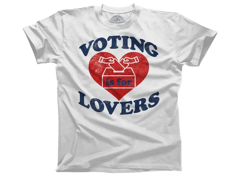 Boredwalk Voting Is For Lovers T-Shirt White - Medium