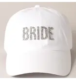 Fashion City Bride Glitter Letter Patch Baseball Cap White