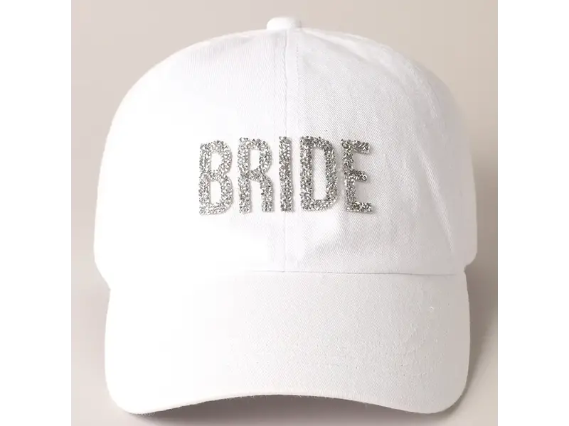 Fashion City Bride Glitter Letter Patch Baseball Cap White